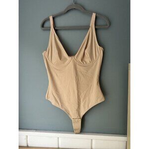 FeelinGirl Shapewear Thong Tummy Control Underwire Beige Size XL